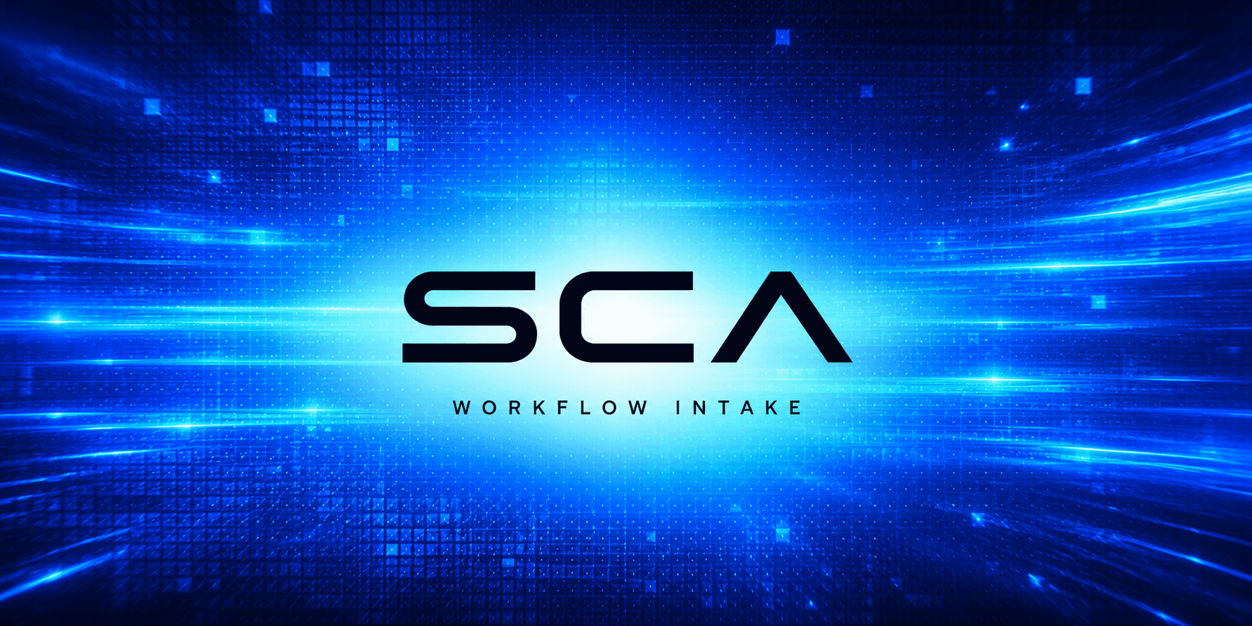 SCA intake release graphic with cyan signal bands